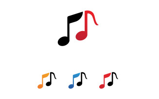 Music note player logo icon template design v17