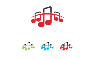 Music note player logo icon template design v18