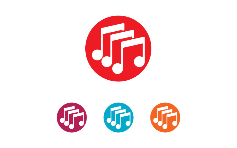 Music note player logo icon template design v21 Logo Template