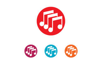 Music note player logo icon template design v21