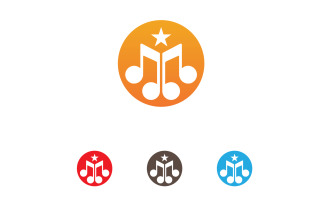 Music note player logo icon template design v8