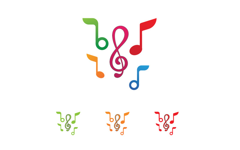 Music note player logo icon template design v9 Logo Template