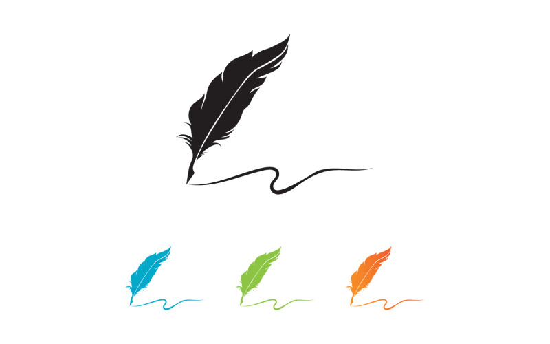 Pen write sign feather pen logo v10 Logo Template