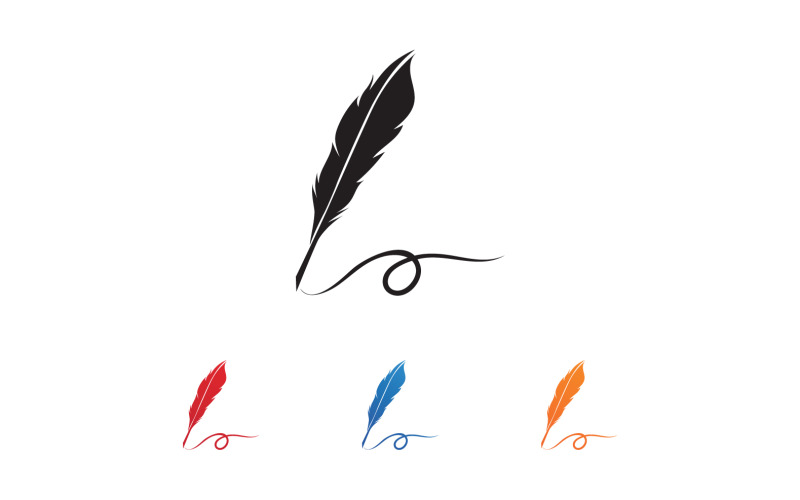 Pen write sign feather pen logo v12 Logo Template