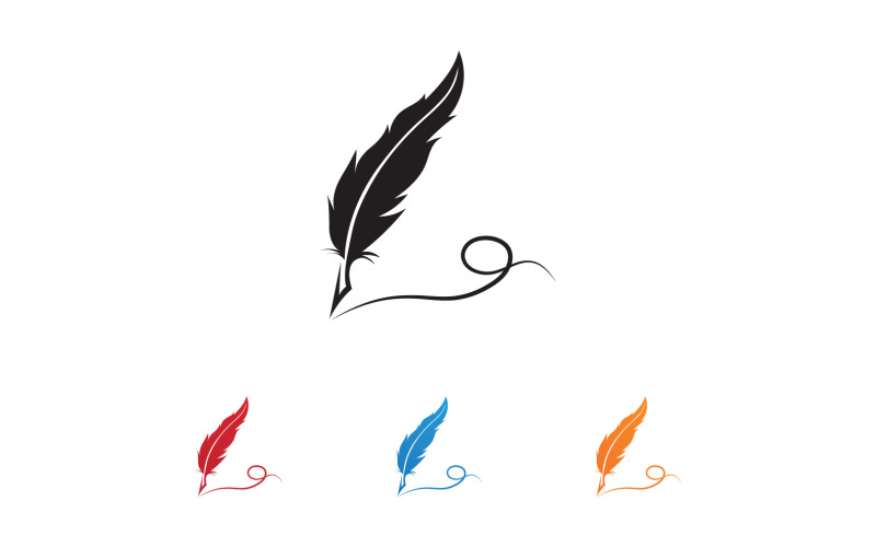 Pen write sign feather pen logo v13 Logo Template