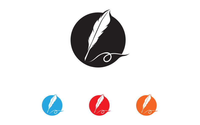 Pen write sign feather pen logo v14 Logo Template
