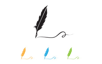 Pen write sign feather pen logo v1