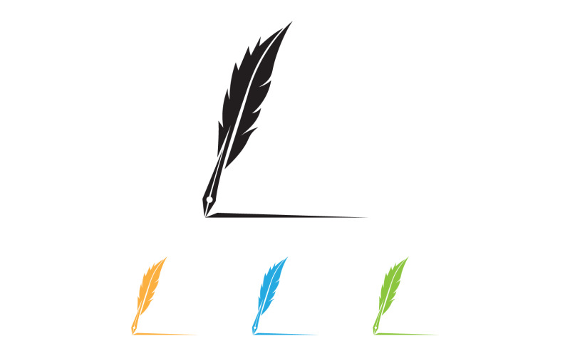 Pen write sign feather pen logo v2 Logo Template
