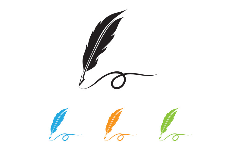Pen write sign feather pen logo v3 Logo Template