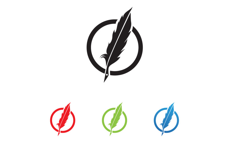 Pen write sign feather pen logo v4 Logo Template