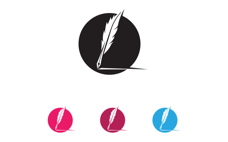 Pen write sign feather pen logo v5 Logo Template