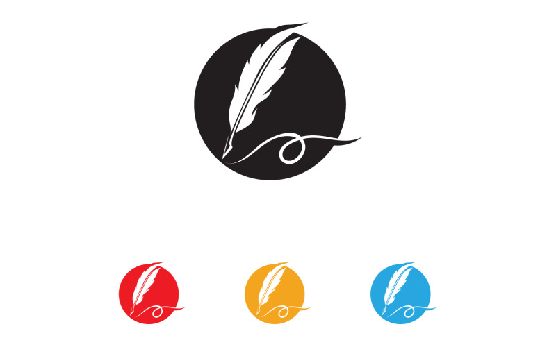 Pen write sign feather pen logo v6 Logo Template