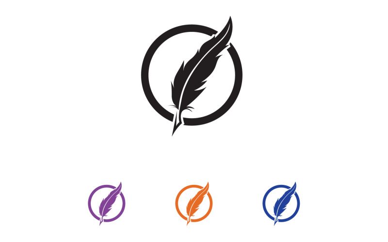 Pen write sign feather pen logo v7 Logo Template