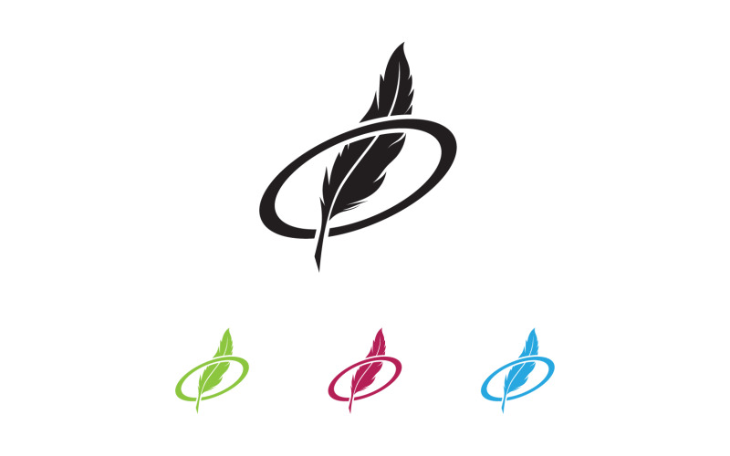 Pen write sign feather pen logo v8 Logo Template