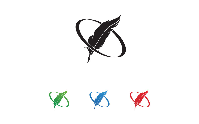 Pen write sign feather pen logo v9 Logo Template