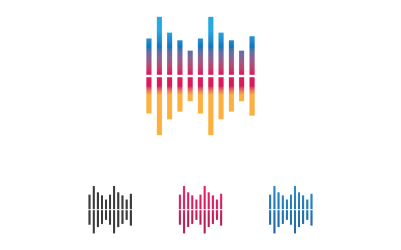 Equalizer bar music sound logo template design v10 Logo Template