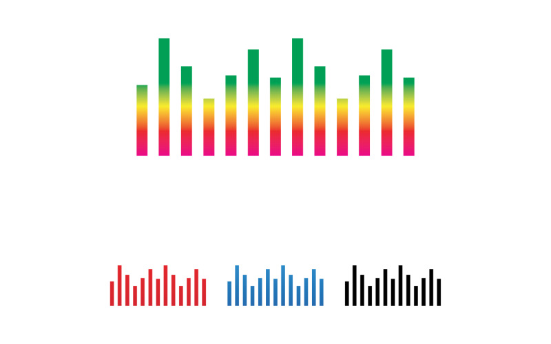 Equalizer bar music sound logo template design v14 Logo Template