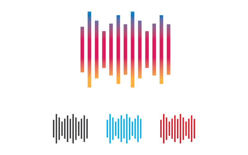 Equalizer bar music sound logo template design v1 Logo Template