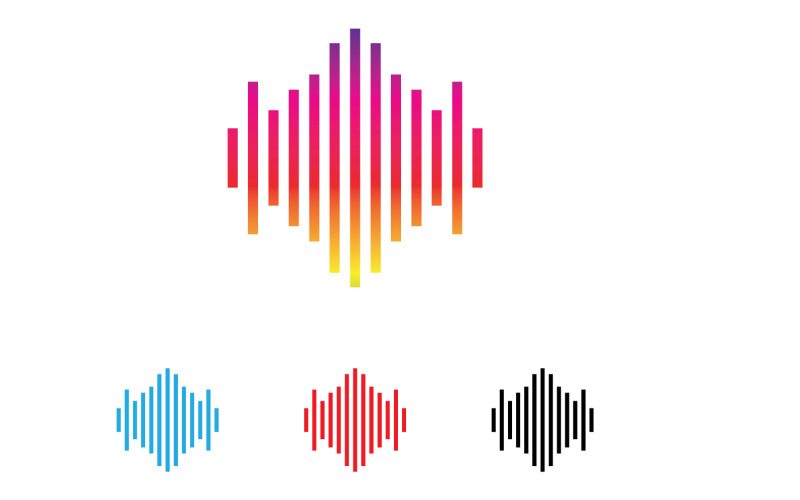 Equalizer bar music sound logo template design v3 Logo Template