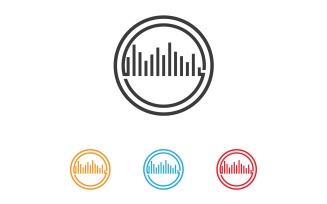 Equalizer bar music sound logo template design v9