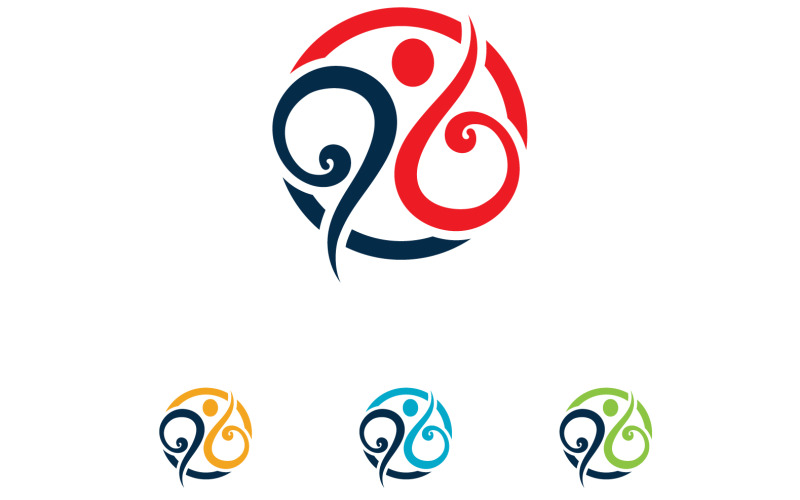 Health success human caracther people jump logo vector v20 Logo Template