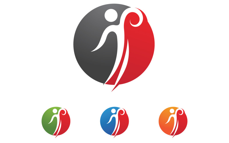 Health success human caracther people jump logo vector v27 Logo Template