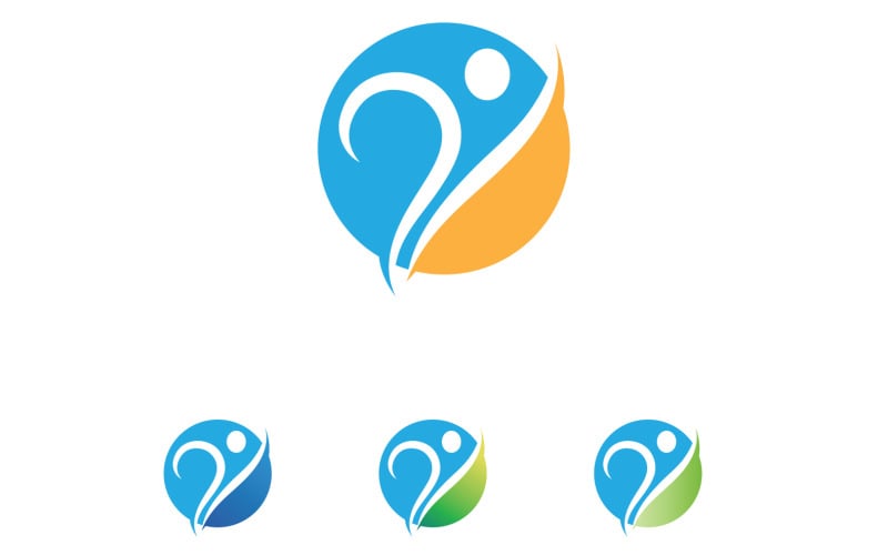 Health success human caracther people jump logo vector v32 Logo Template