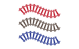 Train track railway design element template v11