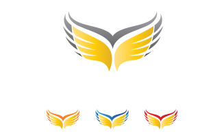 Wing falcon eagle bird logo vector template v10