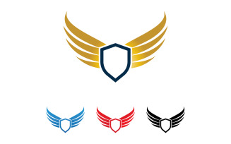 Wing falcon eagle bird logo vector template v12