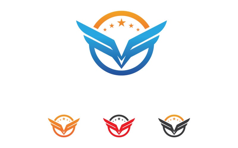 Wing falcon eagle bird logo vector template v5 Logo Template