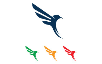 Wing falcon eagle bird logo vector template v6