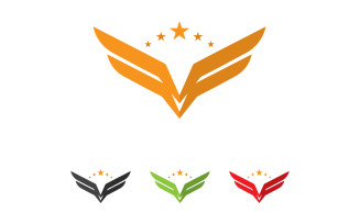 Wing falcon eagle bird logo vector template v8