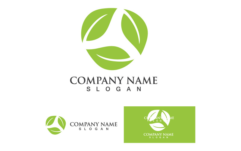 Green eco leaf nature tree design template logo v18 Logo Template