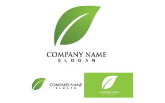 Green eco leaf nature tree design template logo v19