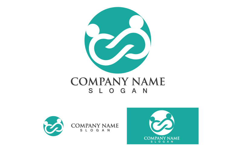 Infinity people group work logo template v11 Logo Template