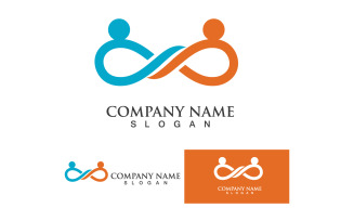 Infinity people group work logo template v3