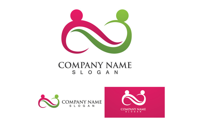 Infinity people group work logo template v4 Logo Template