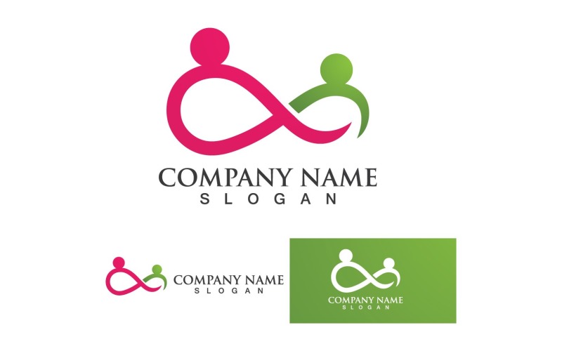Infinity people group work logo template v5 Logo Template