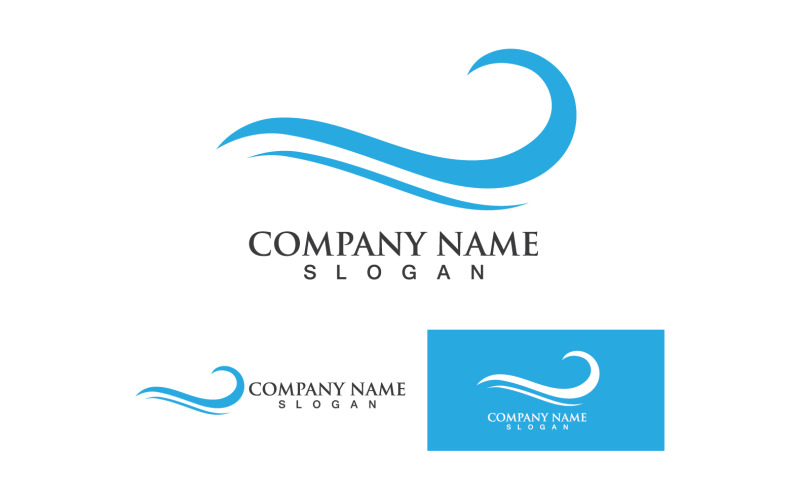 Water wave beach design logo template v20 Logo Template