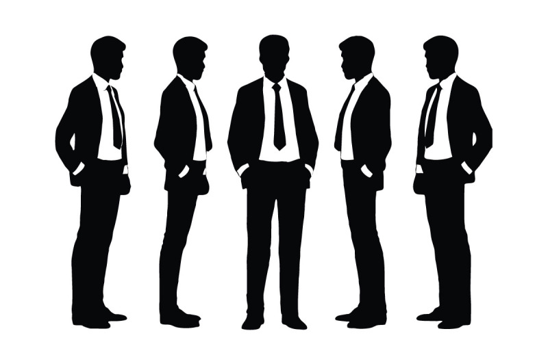 Anonymous businessman silhouette set Illustration