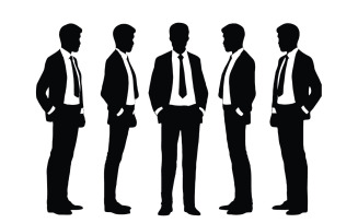 Anonymous businessman silhouette set