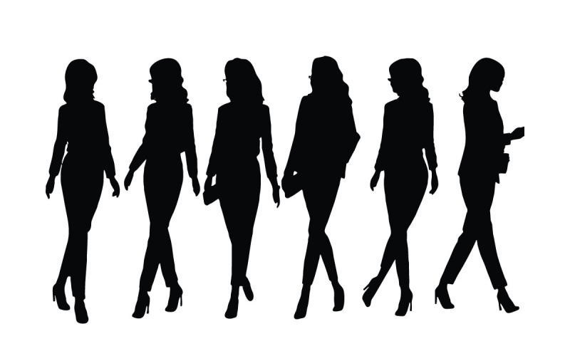 Anonymous female model collection vector Illustration