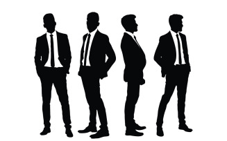 Businessman silhouette collection vector