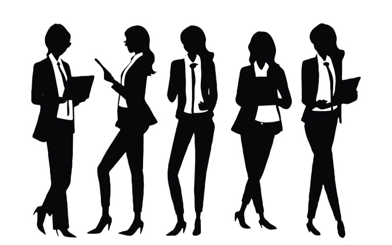 Businesswoman silhouette set vector Illustration