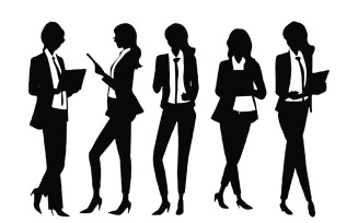 Businesswoman silhouette set vector