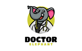 Doctor Elephant Cartoon Logo