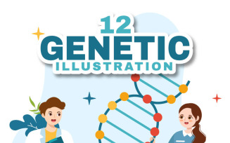 12 Genetic Science Concept Illustration