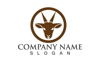 Goat animal logo template vector v6