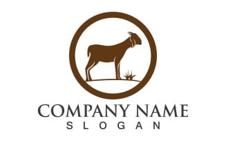 Goat animal logo template vector v9